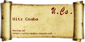 Uitz Csaba névjegykártya